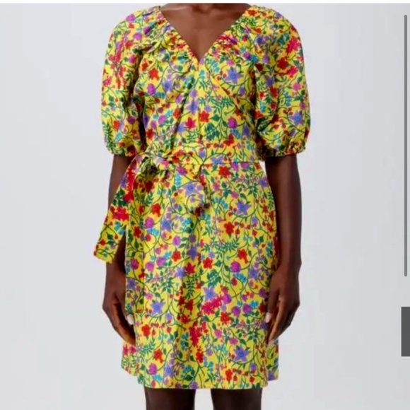 NWT Max Mara Weekend Curvone Dress in Yellow Floral- Size 8 - Picture 1 of 12